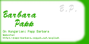 barbara papp business card